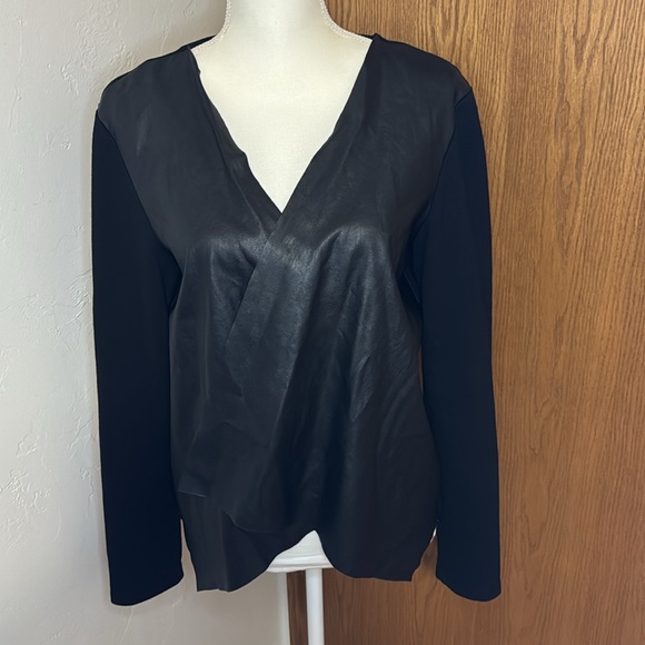 Soft Works black faux leather waterfall front jacket 10 - Picture 1 of 13
